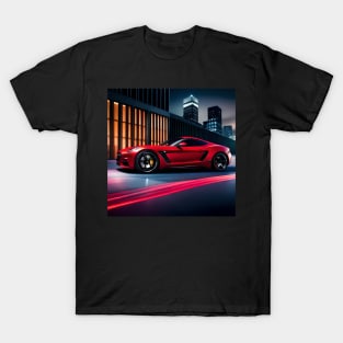 Hot red sports car in the city T-Shirt